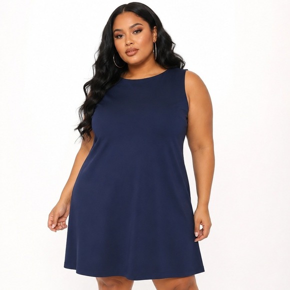 Montgomery Post Dresses & Skirts - Montgomery Post Womens Ponte Boatneck Dress Navy Blue XXL NWT
